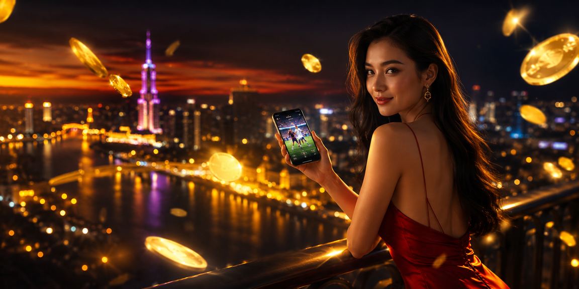 Người dùng theo dõi cá cược thể thao tại bãi biển Phú Quốc qua điện thoại di động