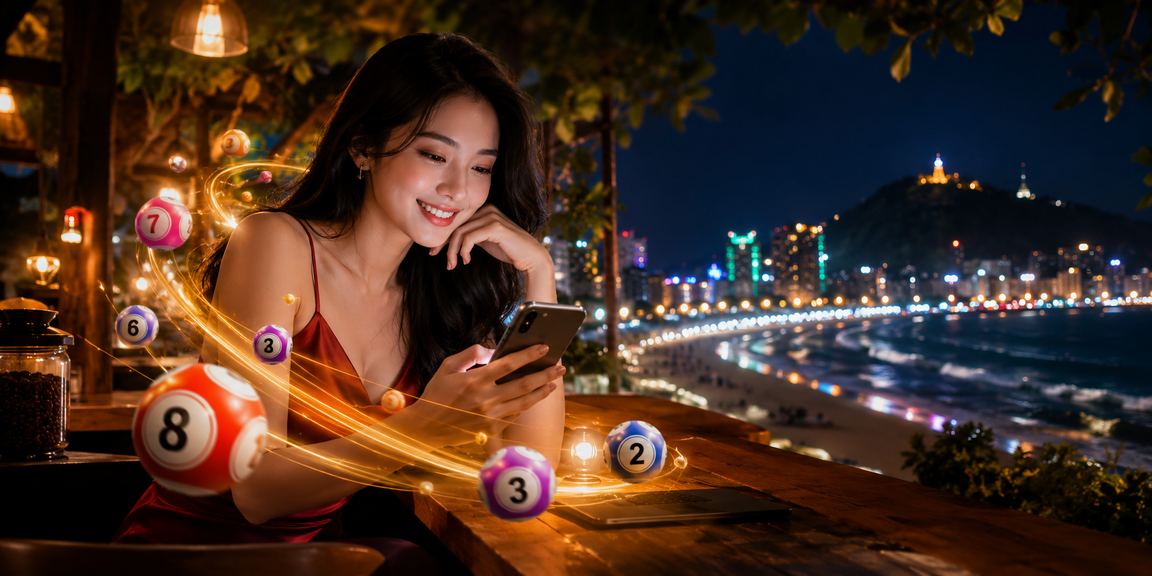 Người dùng tại Vũng Tàu uống cà phê và kiểm tra giao dịch thanh toán trên ứng dụng p2s